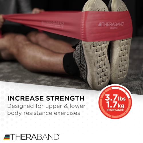 THERABAND Resistance Bands Set, Elastic Bands for Exercise & Physical Therapy, Strength Training for Upper & Lower Body Fitness - size: 3 Pack, style: Non-Latex Beginner