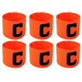 6 Pieces Elastic Soccer Captain Armband Adjustable Football Basketball Player Bands for Adult Youth - color: Orange