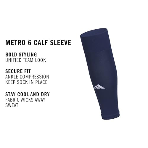 adidas Metro Soccer Socks or Calf Sleeves 1 Pair - color: Team Navy Blue/Calf Sleeve, size: Medium, style: Calf Sleeve