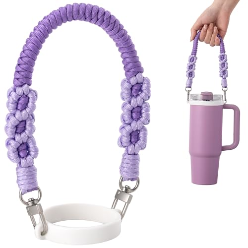 Water Bottle Handle Strap Compatible with Stanley Cup - color: Purple