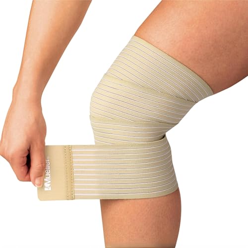 MUELLER Sports Medicine All-Purpose Support Wrap for Men and Women, Adjustable Compression for Joint and Muscle Support, Beige - size: Regular (Pack of 1)