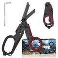 6-in-1 Heavy-Duty Emergency trauma shears (Red black) - color: Red Black