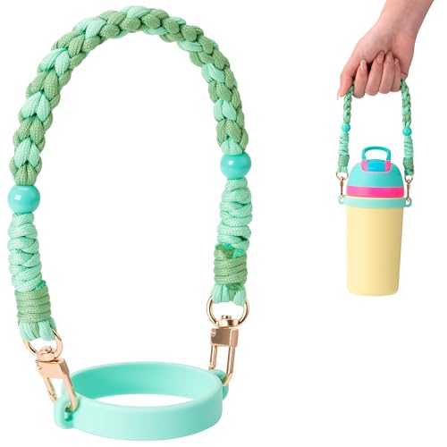 Water Bottle Handle Strap Compatible with Owala Water Bottle - color: Shinny Green