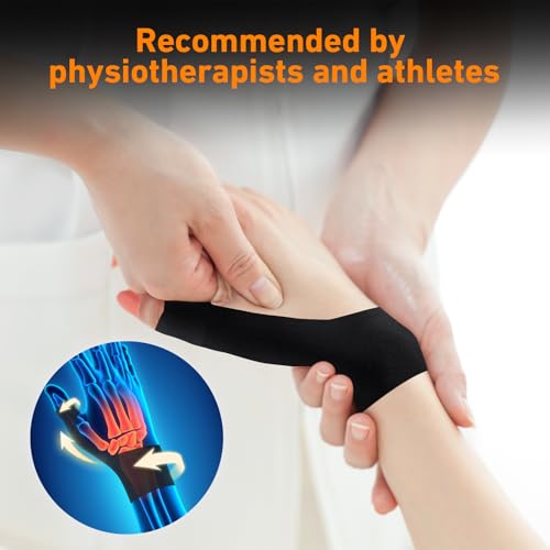 KTQUICK Precut Kinesiology Tape for Thumb Right, 24 PCS, 20% Stronger,Black - color: Black, size: 24PCS RIGHT