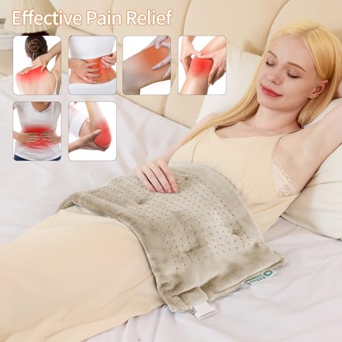SAROO Heating Pad for Back Pain Cramps Relief,12"×24",Camel - color: Camel