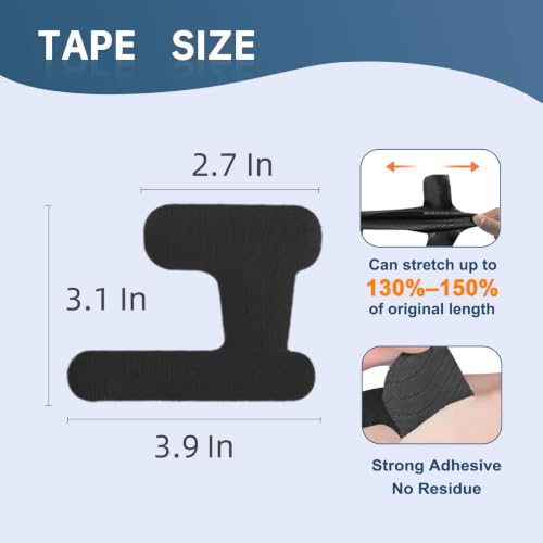 Precut Kinesiology Tape for Thumb, Right Hand, 40 Pcs, Black - color: Black, size: Right Hand