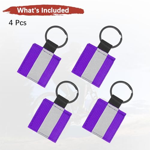 Safety Reflector Pendant, Fabric Reflective Safety Keychain Gear for Backpack & Running & Cycling - color: Purple