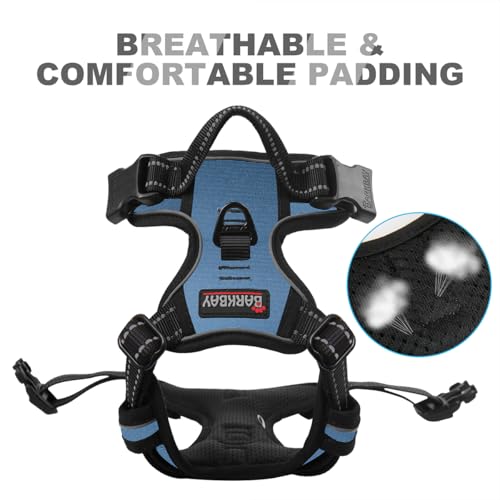 BARKBAY Dog Harness No Pull for Small Sized Dog Front Back Clips,Dog Vest - color: Navy, size: X-Small(Chest:15.5-19.5”)