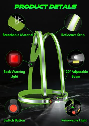 LED Reflective Vest,Light Up Running Vest,Led Vest,Light Vest for Running at Night,Lighted Running Vest,Running Lights for Runners