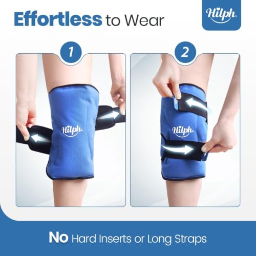 Hilph Ice Pack for Knee Pain Relief, Z-Shaped for Bendable & 360° Coverage - color: Blue