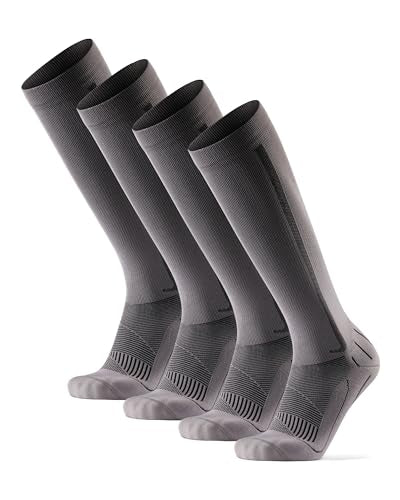 DANISH ENDURANCE Compression Socks for Men & Women, 21-26 mmHg, Graduated - color: Grey/Black 2-pack, size: Medium