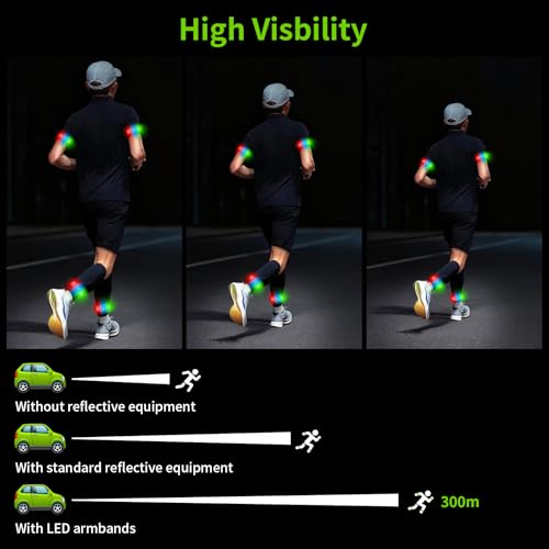 Taximi LED Armband for Running, High Visibility Reflective Running Lights for Runners, USB Rechargeable Light Up Arm Bands for Men Women Kids Night Cycling Walking Jogging - color: Blue