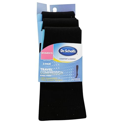Dr. Scholl's Women's Graduated Compression Knee High Socks - color: Black (3 Pairs), size: 4-10