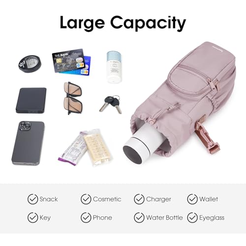 sportsnew 40oz Insulated Crossbody Water Bottle Sling Bag w/Phone Pocket - color: Pink
