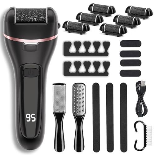 Wea&Hea Electric Foot Callus Remover, Upgraded 20-in-1 Pedicure Kit - style: 6-Roller-Heads
