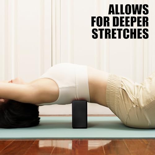 Septo 2 Pcs Yoga Blocks, 9x6x3 Inch Foam Blocks for Pilates - color: Black