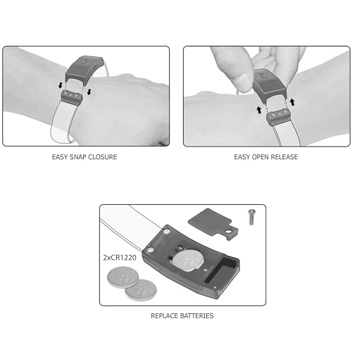4 Magic Band Pack | Glow in The Dark | Flashing Light up for Concerts | Running Lights for Runners | Glow in The Dark Bracelets | Led Bracelet - color: White