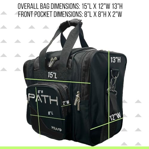 Pyramid Path Pro Deluxe Single Bowling Ball Tote - Holds One Ball, One Pair Shoes Up to Mens 15 - color: Black
