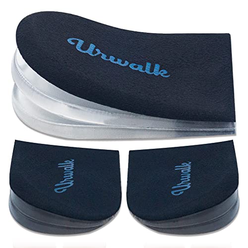 3 Layers Adjustable Supination & Over-Pronation Corrective Shoe Inserts, Medial & Lateral Heel Wedge Insoles for Foot Alignment, Knee Pain, Bow Legs, Osteoarthritis (Black - Large)