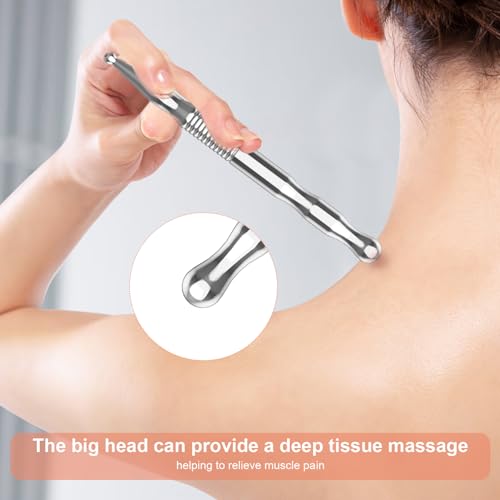 Stainless Steel Gua Sha Tool & Acupuncture Pen- Deep Tissue Massage & Pain Relief Therapy with Trigger Point - Full Body Self-Massage Acupressure Bar for Relaxation (JGS-3) - color: Jgs-3