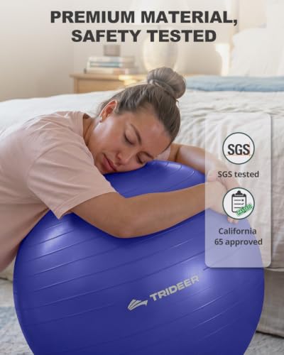 Trideer Yoga Ball for Exercise, Pregnancy, Exercise Ball, Pump Included - color: Indigo, size: XL(27-30ines/68-75cm)