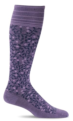 Sockwell Women's New Leaf Firm Graduated Compression Sock - color: Plum, size: Medium-Large
