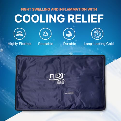 FlexiKold Extra Large Gel Soft Flexible Ice Pack for Injuries – Ice Compress, Ice Pad, & Flat Ice Wrap for Post Surgery for Injuries of Shoulder, HIPS & Full Back – XL – Oversize 13” x 21.5” - size: X- Large (Pack of 1)