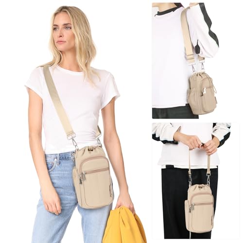 Rueesh Water Bottle Holder Bag with Adjustable Strap - color: Camel