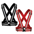 Reflective Strap Safety Vest Gear - 2-10 Pack Adjustable High Visible Reflective Running Gear for Women Men Night - color: Black+Red