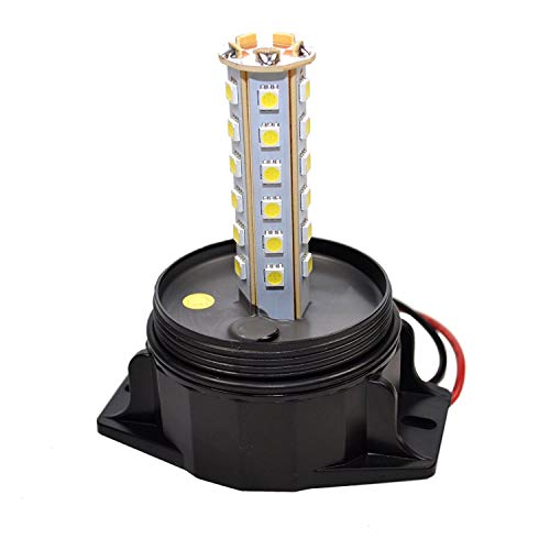 HQRP 360 Degrees 12-100V 30-LED Strobe Light Amber Mini Beacon for Safety Work & Maximum Visibility Truck, Heavy Vehicle, Forklift, Tractor, Golf Cart, Postal Car, Snow Plow etc. - size: Permanent Mount
