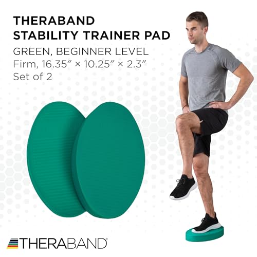 THERABAND Stability Trainer Pad - color: Green - Firm- Beginner, size: Set of 2
