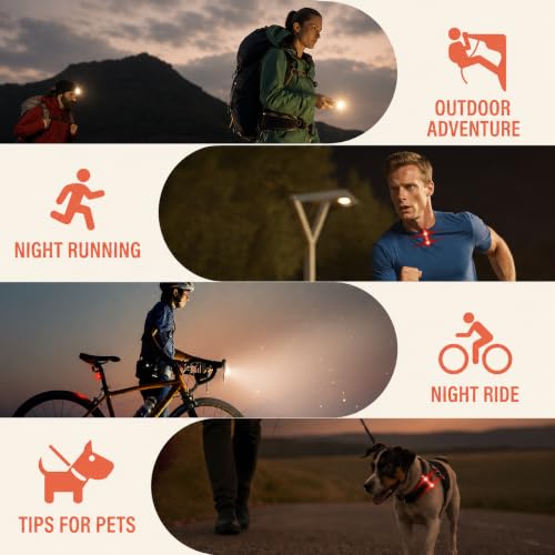 Clip On Flashlight, Rechargeable Running Light for Runners and Dog Walking - color: 1 PCS