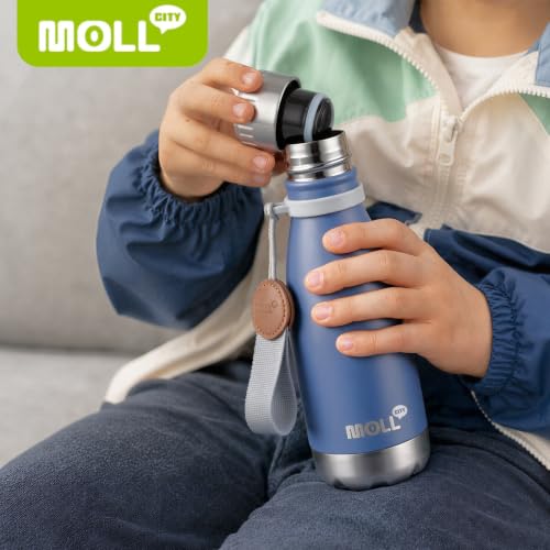 9 oz Kids Water Bottle,Stainless Steel Double Wall Vacuum Insulated Thermos - color: Royal Blue, size: 9 Ounces