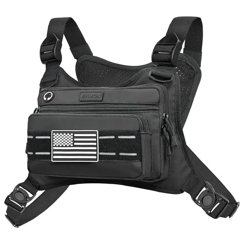 Chest Bag For Men, Outdoor Sports Running Chest Pack, Black