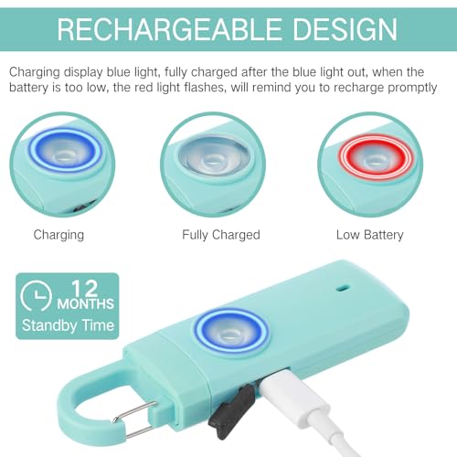 Tellegloww 6 Pcs 130 dB Personal Safety Alarm for Women, Macarons, Snap - color: Macarons, style: Snap