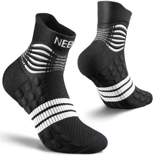 NEENCA Professional Compression Socks for Women Men Circulation, 20-30 mmHg - color: Black White, size: Medium