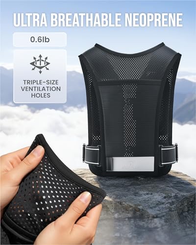 Running Vest for Women Men-Reflective Running Hydration Vest with 500ml Soft Water Bottle, Phone Holder, 2 LED Lights USB Rechargeable-7 Pockets Runners Backpack Marathon - size: Medium-Large