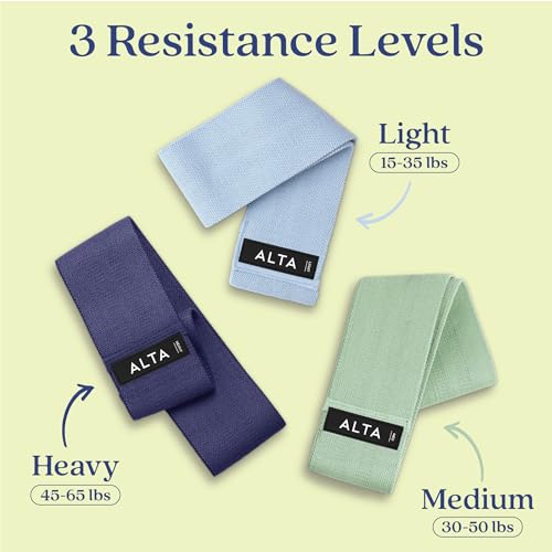 ALTA Booty Bands for Women, Non-Slip Fabric Resistance Bands for Working - color: Seaside