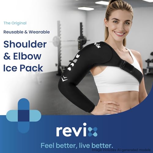 REVIX Arm & Shoulder Ice Pack Wrap for Pitchers, Gel Cold Pack, S - style: Standard