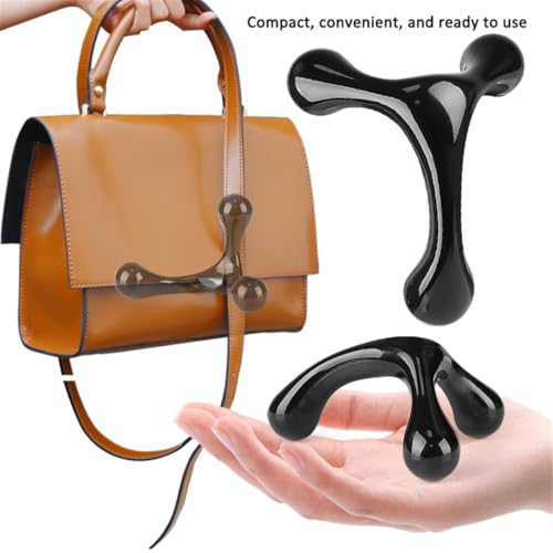 3 Point Hand Held Massage Tool, 2 Pcs Manual Trigger Point Massage Tools Deep Muscle Tissue Manual Massager, Handheld Palm Pressure Point Body Massager for Neck Shoulder Back Leg Muscle Pain Relief