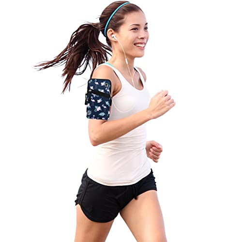 Cell Phone Armbands Pouch for Women Running Bag Compatible with Cellphone 6.28 Inches Full-Screen, Flamingo - color: Flamingo