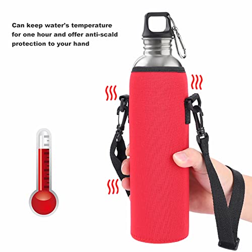 Neoprene Water Bottle Carrier Bag, Thermal Water Bottle Case with Strap