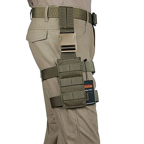EXCELLENT ELITE SPANKER Tactical Drop Leg Holster Adjustable Drop Leg Platform Molle Module Universal Bag for Left/Right Leg - color: Ranger Green
