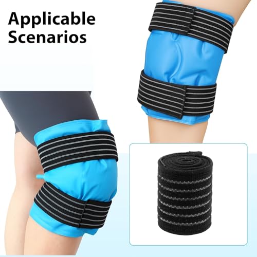 8Pcs Ice Pack Straps, 4 Sizes Elastic Hot Cold Therapy Strap