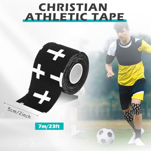 TrelaCo 1 Pcs Cross Wrist Tape Christian Athletic Tape, Black - color: Black