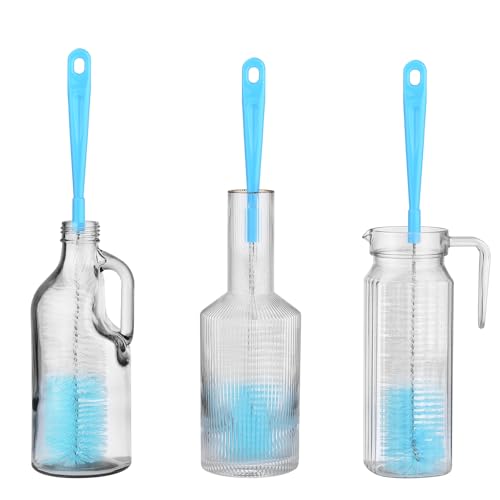 ALINK 17 inch Extra Long Bottle Cleaning Brush Cleaner for Washing Narrow Neck Beer/Wine/Thermos, Brewing Bottles, Hummingbird Feeder - color: Blue