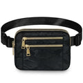 Fanny Packs for Women Crossbody Belt Bags, Waist Pack with Adjustable Strap - color: B-Black Camo, size: Double Layer