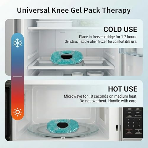 Reusable Knee Cold Pack - Gel Ice Wrap for Pain Relief & Swelling Reduction, Flexible Cold Therapy for Knee Surgery Recovery, Arthritis, Joint Pain, Injuries, Bruises (4 Packs) - size: knee-sized (Pack of 2)