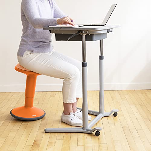 ECR4Kids Sitwell Wobble Stool with Cushion, Adjustable Height, Active Seating, Orange - color: Orange