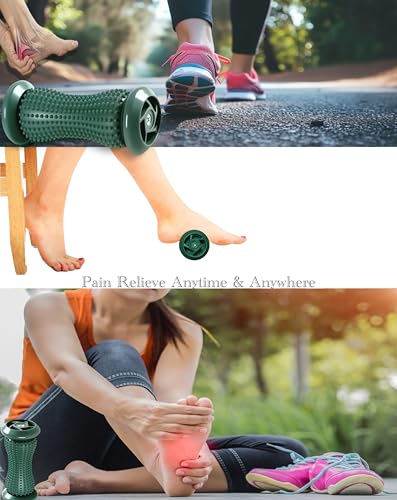 ChiFit Manual Foot Massager Roller for Plantar Fasciitis Relief, Portable Deep Tissue Muscle Massage Roller for Foot Arch and Heel Pain, Effective Reflexology Tool Relax The Nerves (Dark Green) - color: Dark Green